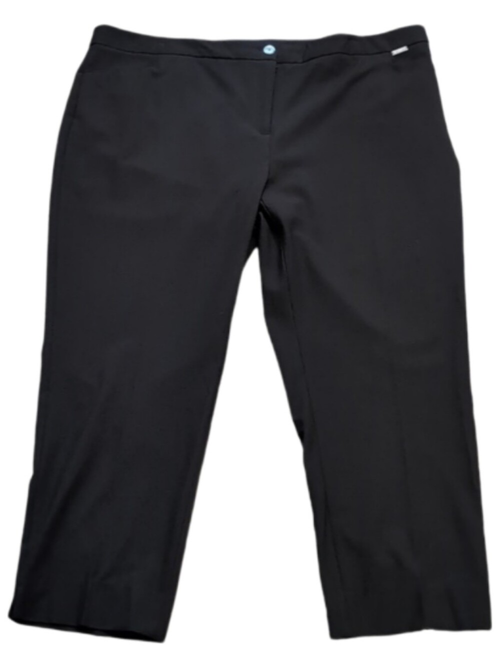 Laura Slim Black Trousers Womens Plus Size Cropped Ankle Length Business Pants